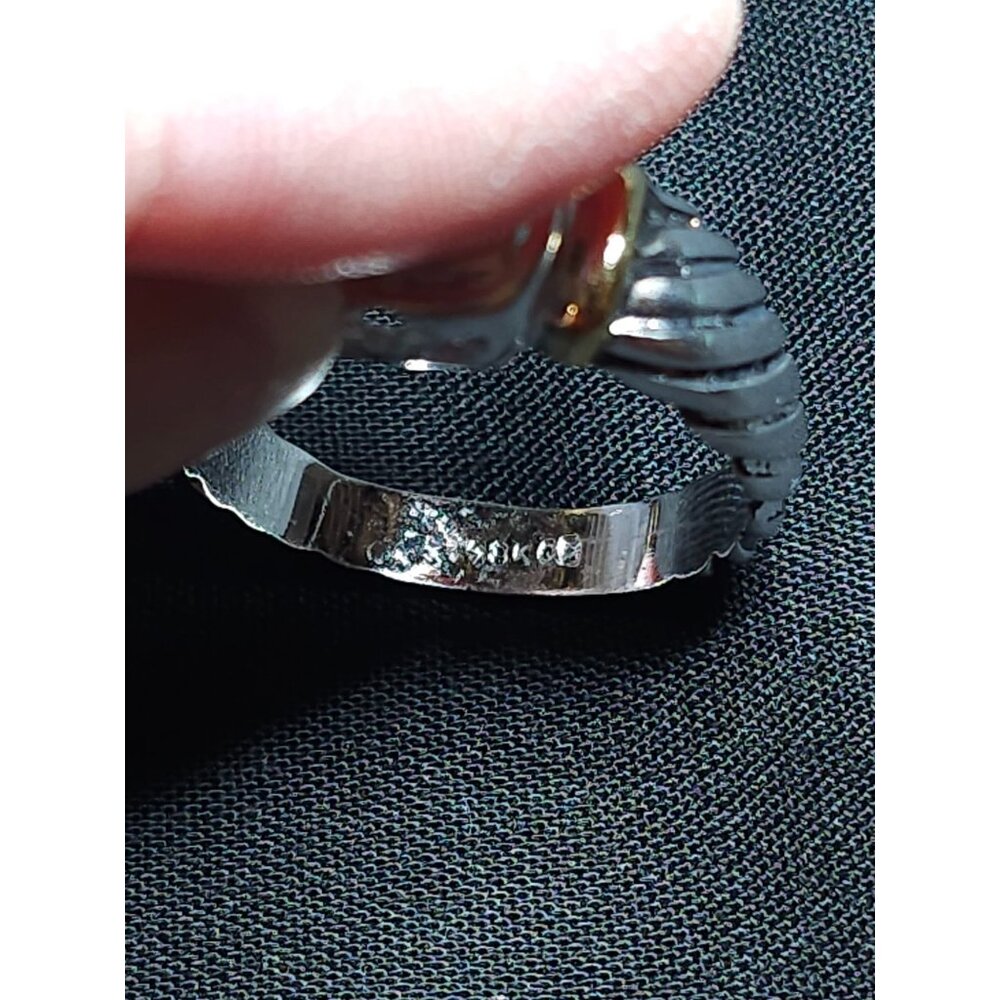 18K Gold-Plated Sterling Silver Ring Size 6.5 With Pink CZ in Center - Picture 4 of 10
